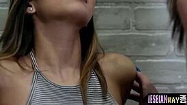 lesbian trio engages in queening and tribbing with friends