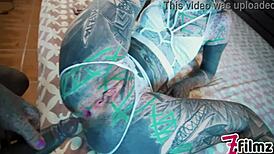 omg, this sexy tattoo girl takes rough anal in lingerie! 🔥