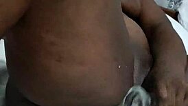 black whore solo fucking with dildo, big ass squirting orgasm