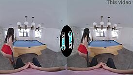 april valentino teases and fucks on the pool table in vr