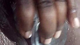 black whore solo fucking with dildo, big ass squirting orgasm