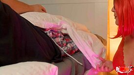 Man, this pervert stepdaughter sneaks a deep throat on stepdaddy’s cock every night!