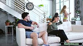 Petite Stepsis Sucks Stepbro's Monster Cock with Passion