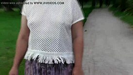 see my wife’s transparent dress in public park?