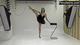 flexyteen markova stretches naked in acrobatic workout