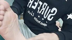 Wow! Slim Gay Teen Sucks His Own Sexy Feet!