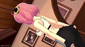 anya wants to ride after the gym in adult hentai version