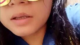 Latina nurse touches her sexy body at home after hospital shift