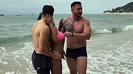 Met Two Sexy Guys on the Beach and Hooked Up Right There with Swingers
