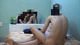 a guy plays with a sexy student slut in the end