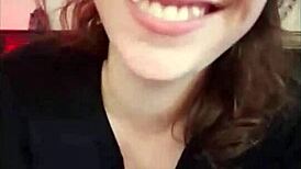 Cute nerd sexts while masturbating in panties, fingering to orgasm.