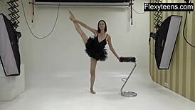 flexyteen markova stretches naked in acrobatic workout