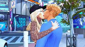 in this sims hentai, tattooed slut takes hard anal and facefuck