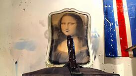 This skinny fit woman rides a black dildo hard, squirting everywhere in the session.