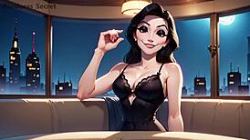 Sweet verbal humiliation in 3D cartoon with brutal cuckhold denial