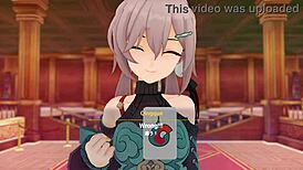 I licked qingque's pussy until she orgasmed in doggy style