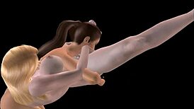 Animated 3D Cartoon Lesbian Video with Cute Girls Licking and Strapon Action