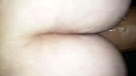 Mature BBW Teases with Huge Dildo on Plump Ass