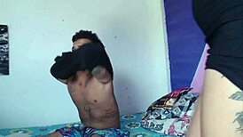 I’m so horny watching my hermanastra play with his cock while he games.