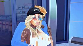 in this sims hentai, tattooed slut takes hard anal and facefuck