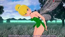 Tinker bell grows up, and i seize the chance to fuck her in the forest while another fairy watches in this peter pan hentai.