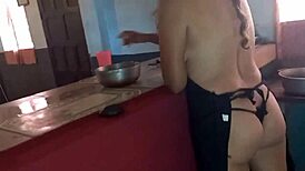 I’m so turned on after cooking at my brother-in-law’s, ended up giving a steamy blowjob