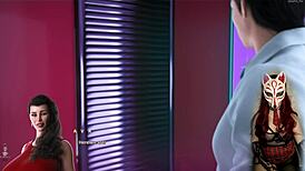 Check out this gamer girl in a see-through bra playing that porn game