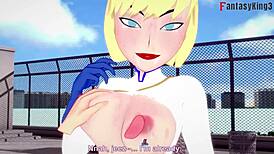 Experience the intriguing POV fantasy of Power Girl and Superman in this 3D cartoon hentai adventure