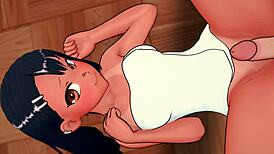 Hey Nagatoro, naked in just a towel, ready to play?