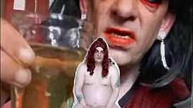 Bisexual sissy enjoys swallowing pee in homemade video