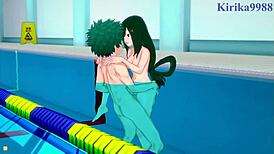 Wow, rumi usagiyama, mirko, tsuyu asui, and izuku midoriya in intense hentai creampie sex!