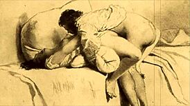 I admire this vintage erotic illustration in retro style