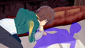 Konosuba yaoi, I’m blown away by Kazuma’s cum-filled blowjob in Japanese anime gay porn