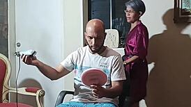 Stepmom shaves me and gets pounded hard in doggystyle