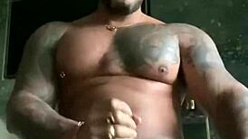 Big muscle man Viktor Rom delivers huge BBC Latino cumshots.