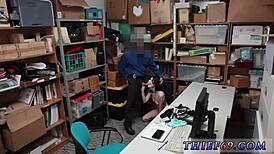 Black teen 18+ big tits striptease suspect was caught red handed by store