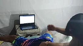 hey, i gave my roommate a hot welcome surprise with some licking and oral fun, he was shocked but loved it