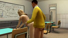 Wow, this teacher bangs his student right in the classroom! Unbelievable!