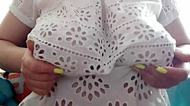 My cute stepsister bounces her huge natural tits to a luxury orgasm after school