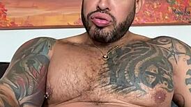 Big muscle man Viktor Rom delivers huge BBC Latino cumshots.