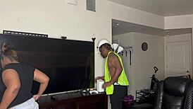 construction worker whore kendale give his client a bbc while on the job