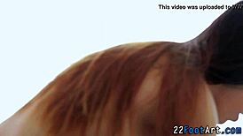 Pretty Slut Gives Footjob Cumshot