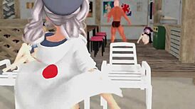 i'm singing love me if you can with prinz eugen and kashima in this mmd r18 animation, oops i mean kan colle
