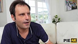 wow, watching my shaved wife get creampied by another man!