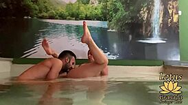 found a stranger in the jacuzzi and took her doggy style outdoors