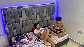 A secret camera captures the experience of a man having sex with his step-sister who is a non-white hispanic