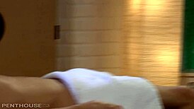 Athletic babe mia lelani gets fucked doggy style and jizzed on her fake tits.