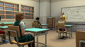 Wow, this teacher bangs his student right in the classroom! Unbelievable!