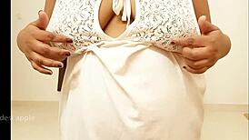 Indian Maid Flashing Her Boobs While Cleaning the House