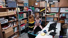 russian slender shoplifting teen got punished with hard fucking